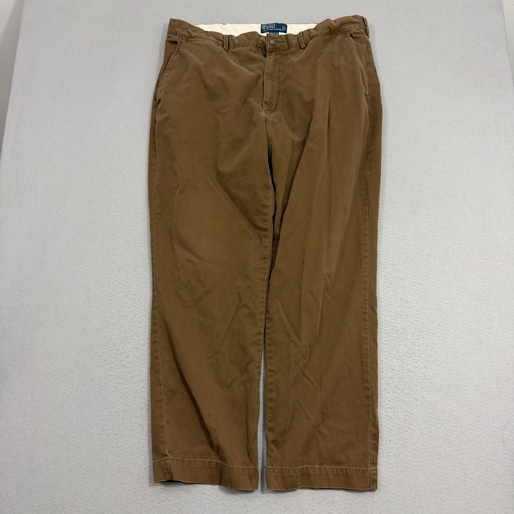 Polo Ralph Lauren Pants Men's 40x30 Brown Chino Classic Fit Cotton Preppy y2k